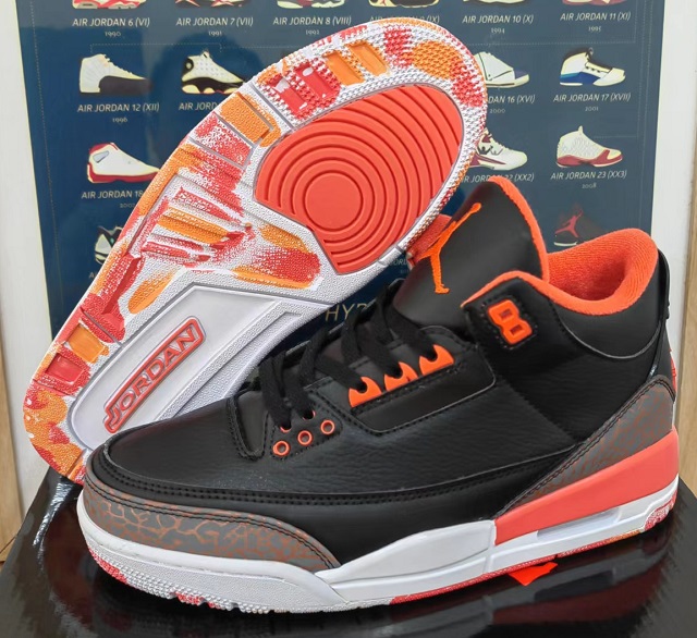 Women Air Jordan 3 Orange Black